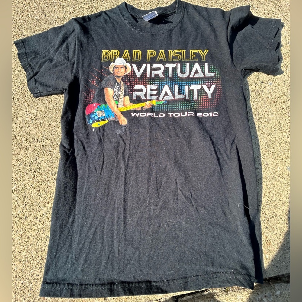 BRAD PAISLEY Virtual Reality Tour 2012 double sided T-Shirt Black🎶